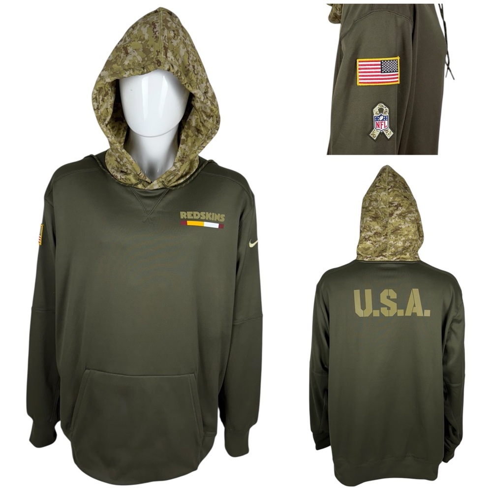Nike NFL Washington Redskins Hoodie Salute To Service Mens 3XL OnField Green EUC